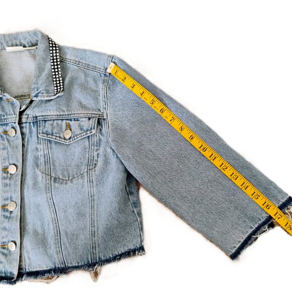 Size 10 Jeanology Equestran Jacket Woman's Repurposed with Three-quarter Sleeves - Picture 9 of 12